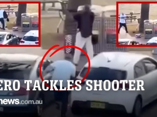 Hero bystander tackles Bondi Beach shooter