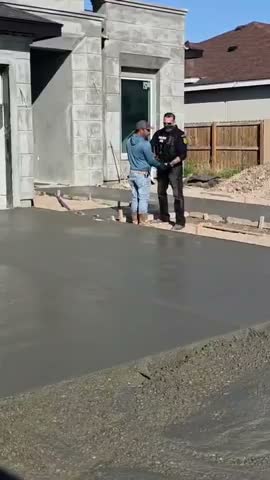 ICE Performs Fake Arrest During A Concrete Pour