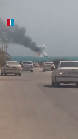 IRGC navy vessel explodes after American strike off coast of Kangan Iran