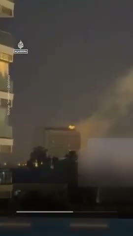 Flash bang pyrotechnic seen at Al Rasheed hotel