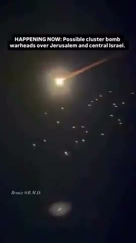 Cluster fireworks over fake Israel