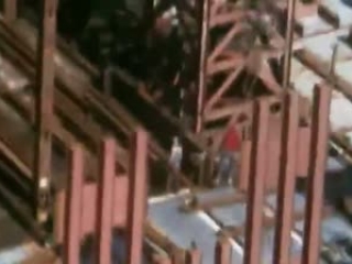Footage of the Twin Towers being constructed