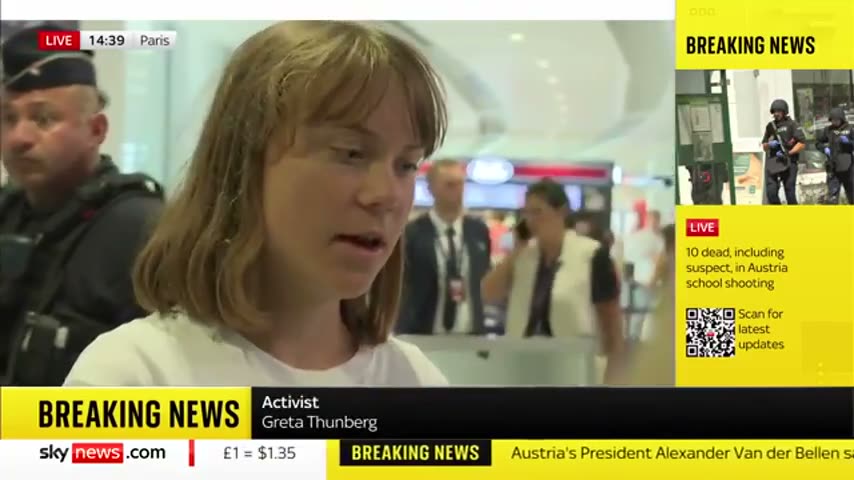 Actress Greta Thunberg after being deported from fake Israel