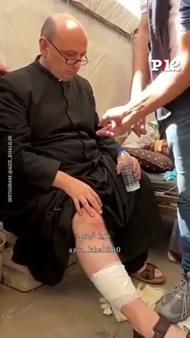 Gaza crisis actor priest Romanelli fake leg injury
