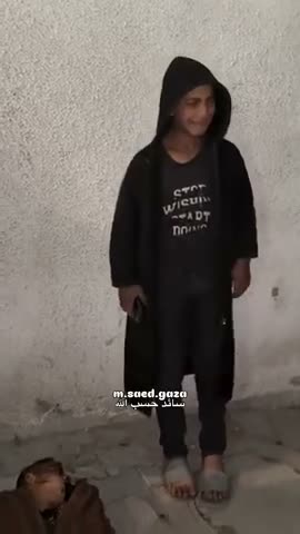 Palestinian boy performs fake cry for his brother Aboud