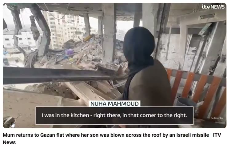 Mum returns to Gaza flat where son was blown across the roof